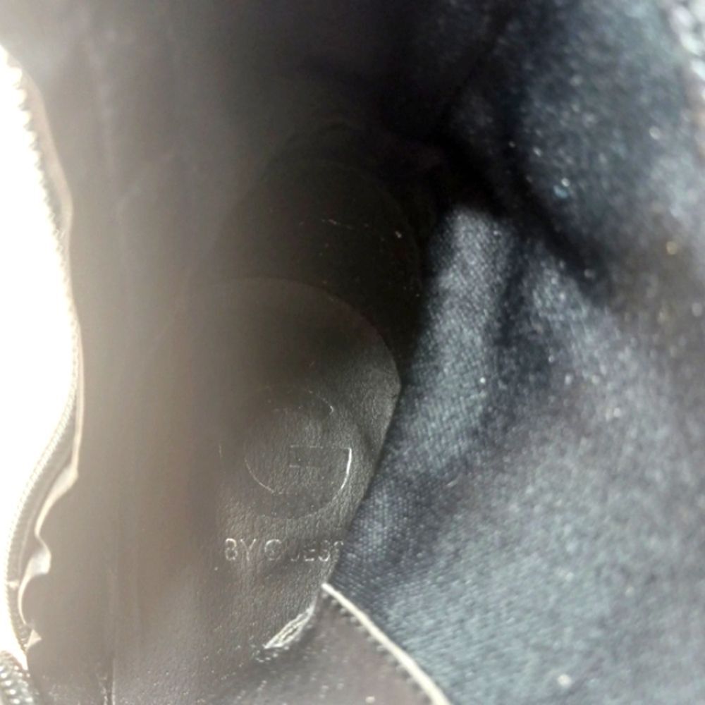 By Guess Block Heel Combat Boot Lace Up/Zip Up Black Faux Leather Women 9M. - Picture 5 of 11